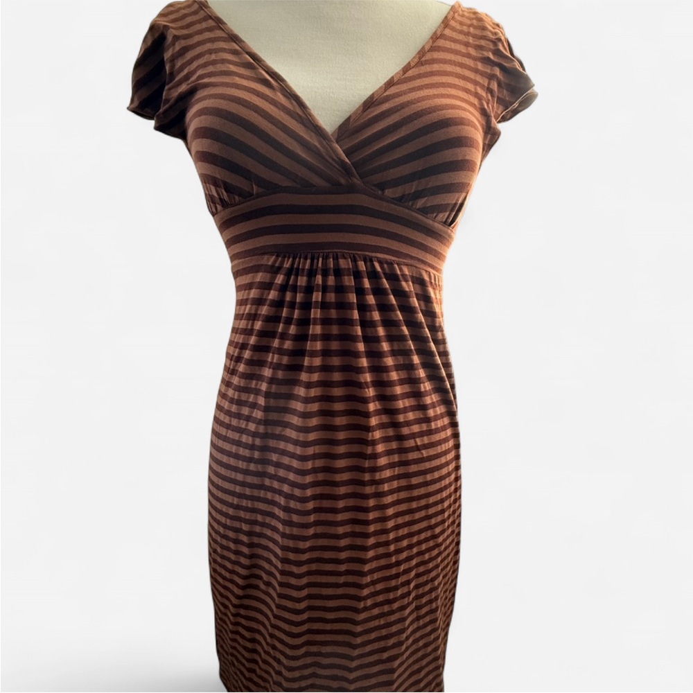 Ella Moss Chocolate Striped Midi Dress